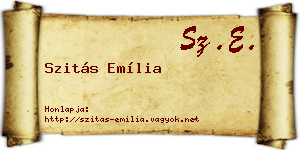 Szitás Emília névjegykártya