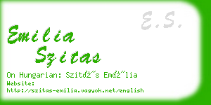 emilia szitas business card